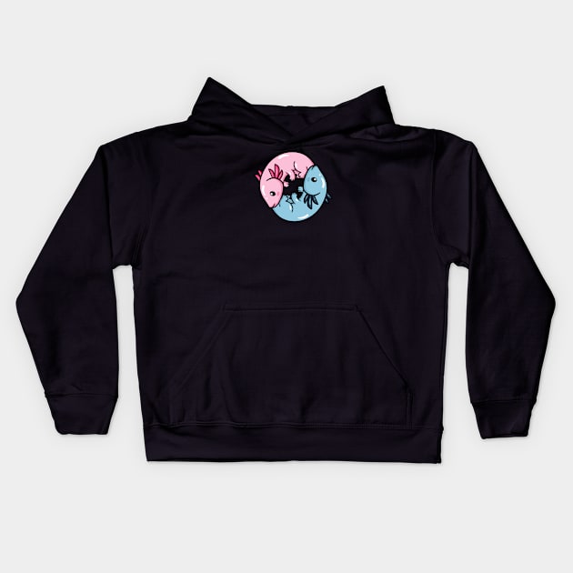 Axolotl Cute Kids Hoodie by dentikanys